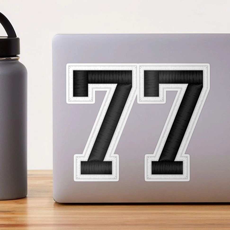 77 Navy Grey Red Sports Number Seventy-Seven Sticker for Sale by  HelloFromAja