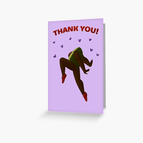 Thank You! Avocado Dancing Happily Greeting Card