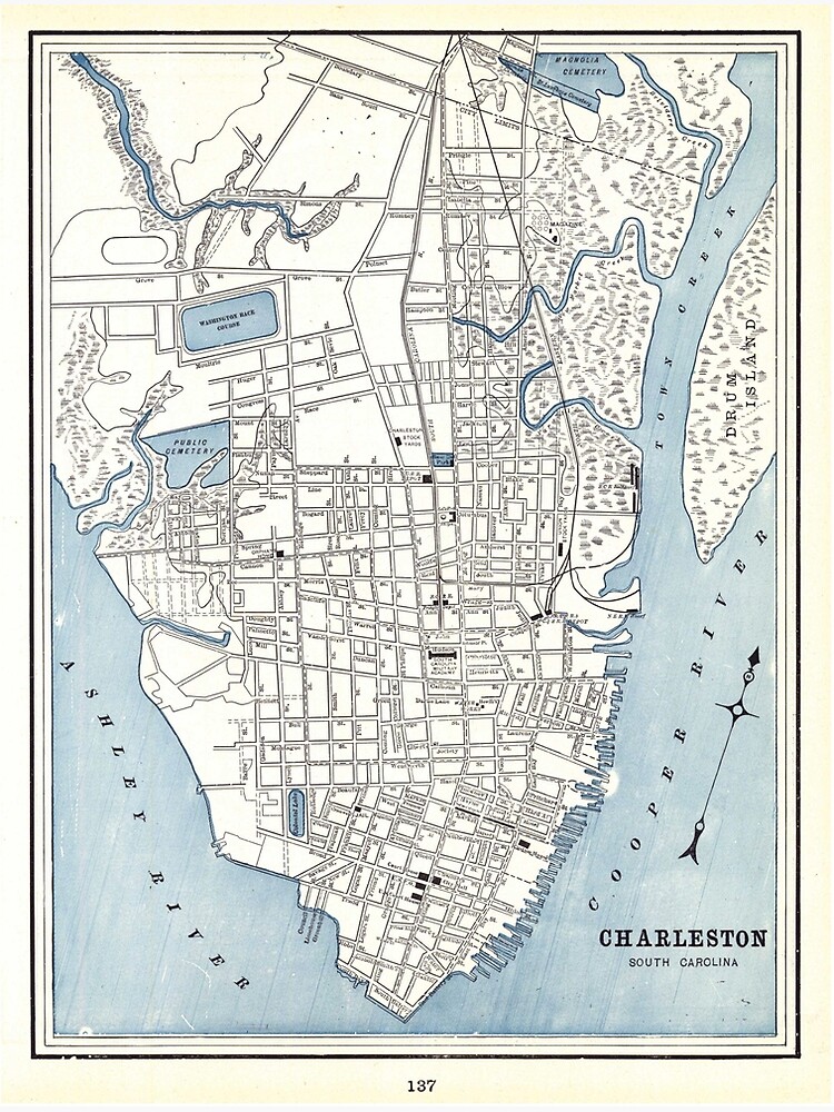 Vintage Map Of Charleston South Carolina 1898 Art Print For Sale By Bravuramedia Redbubble 4123