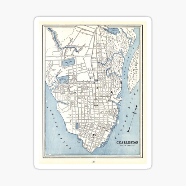 Item preview, Vintage Map of Charleston South Carolina (1898) designed and sold by BravuraMedia.
