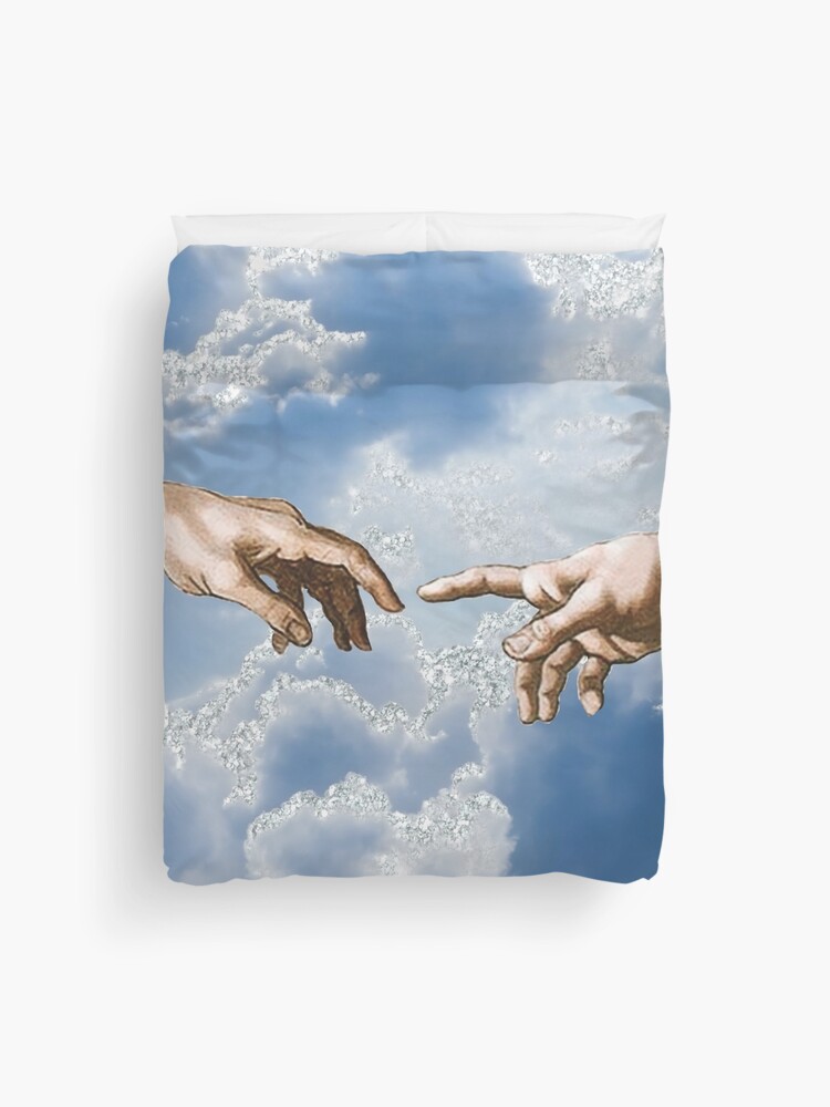 Michelangelo's The Creation of Adam Sunset Cloud Aesthetic Art Print for  Sale by ind3finite