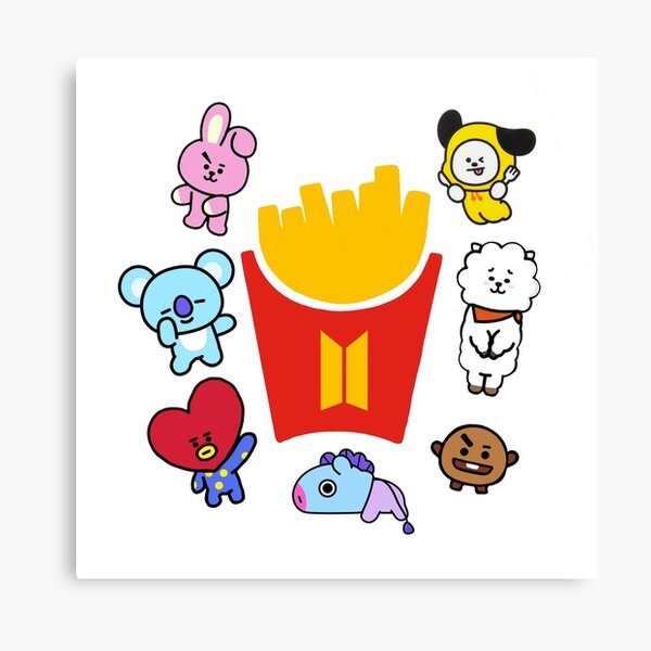 bt21 brazil stickers canvas print by myoneandonly redbubble