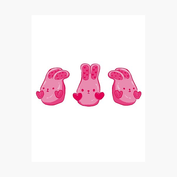 Item preview, Pink hearts Bunny Trio designed and sold by miyeonmade.