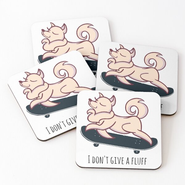 Item preview, American Eskimo Eskies Dog on a skateboard I don't give a fluff  designed and sold by bosilvercat.