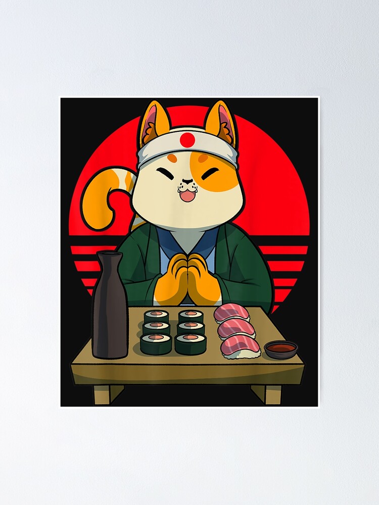 Sushi Master Kawaii Cat Chef Anime Neko Japanese Food Otaku TShirt31 Sushi Master Kawaii Cat Chef Anime Neko Japanese Food Otaku TShirt31