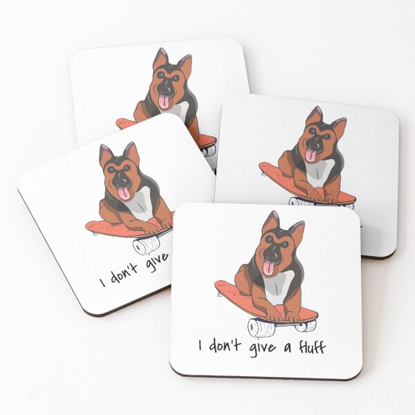 Item preview, German Shepherd Dog on a skateboard I don't give a fluff designed and sold by bosilvercat.