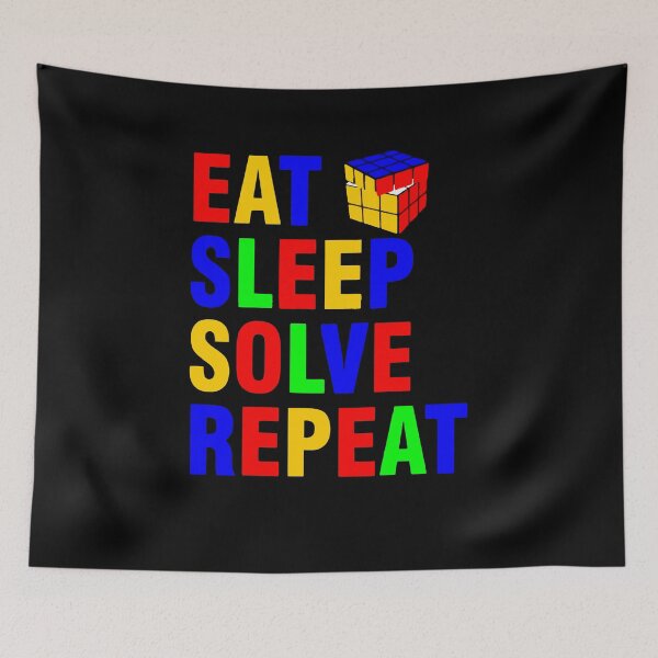 Item preview, eat sleep solve repeat designed and sold by whatsyokidswear.