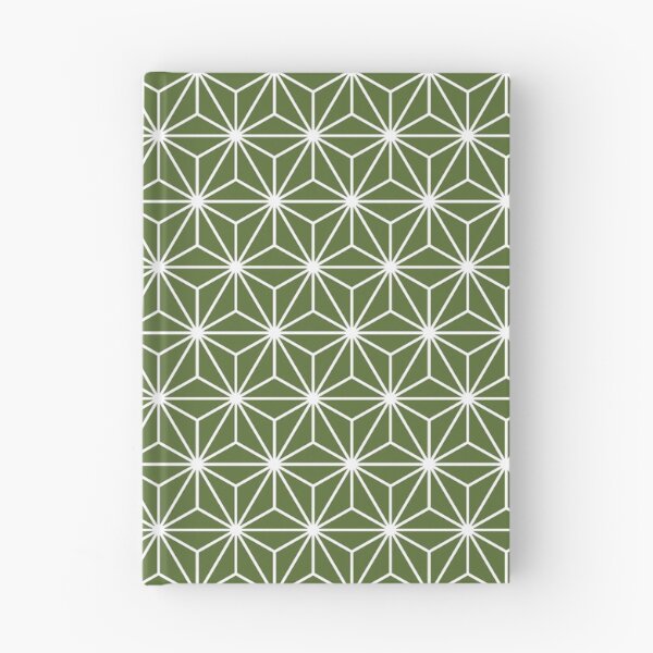Item preview, Olive Green White Asanoha - Japanese Traditional Pattern designed and sold by KinitaDesign.