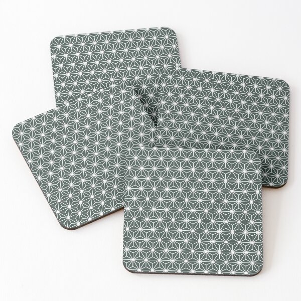 Item preview, Melaleuca Green White Asanoha - Japanese Traditional Pattern designed and sold by KinitaDesign.