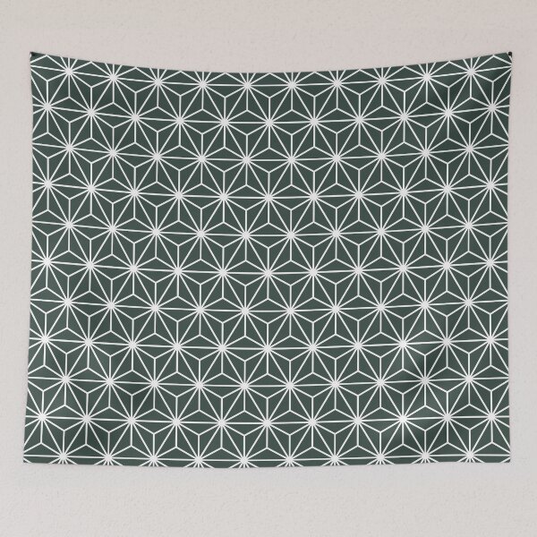 Item preview, Melaleuca Green White Asanoha - Japanese Traditional Pattern designed and sold by KinitaDesign.