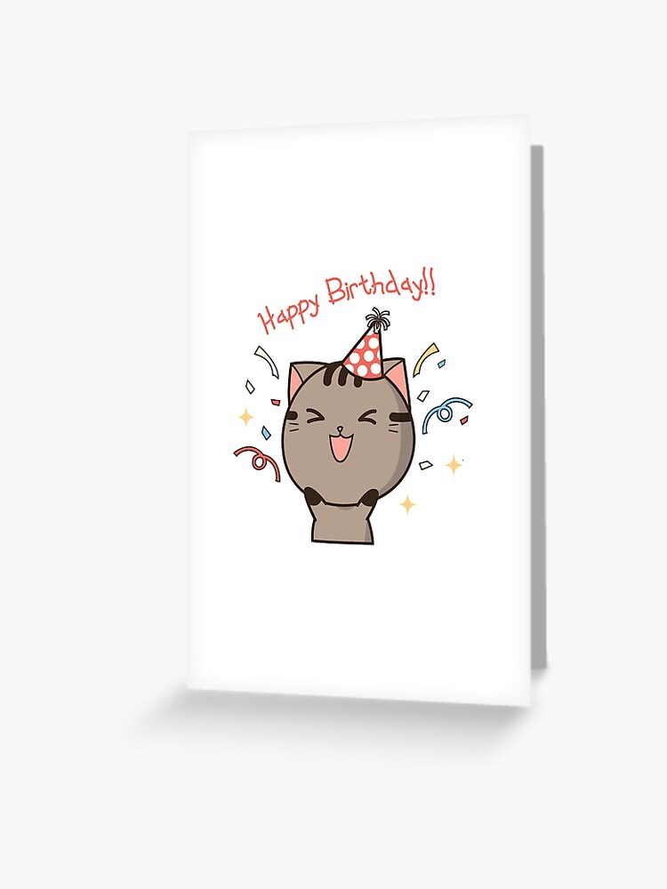 Cute Pusheen the Cat Cartoon Birthday Christmas Blank Funny Humour Greeting  Card