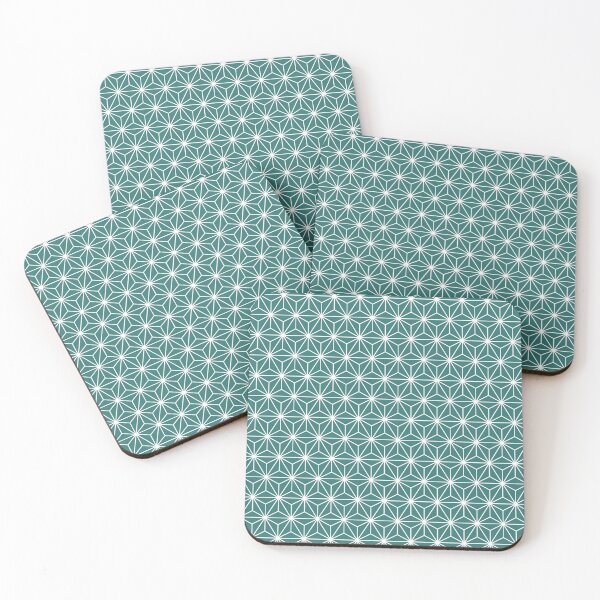 Item preview, Myrtle Green White Asanoha - Japanese Traditional Pattern designed and sold by KinitaDesign.