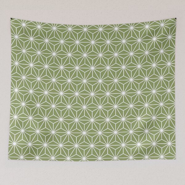 Item preview, Turtle Green White Asanoha - Japanese Traditional Pattern designed and sold by KinitaDesign.