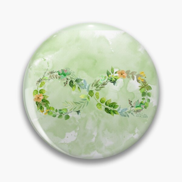 Item preview,  FLORAL INFINITY SYMBOL  ARTWORK with green watercolour background  - BY AUSTRALIAN ARTIST JANE HOLLOWAY designed and sold by Jane Holloway.