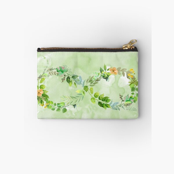 Item preview,  FLORAL INFINITY SYMBOL  ARTWORK with green watercolour background  - BY AUSTRALIAN ARTIST JANE HOLLOWAY designed and sold by Jane Holloway.