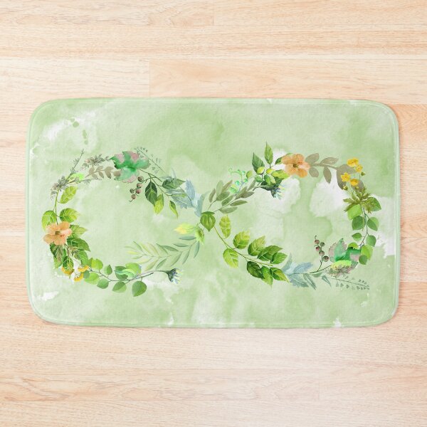 Item preview,  FLORAL INFINITY SYMBOL  ARTWORK with green watercolour background  - BY AUSTRALIAN ARTIST JANE HOLLOWAY designed and sold by Jane Holloway.