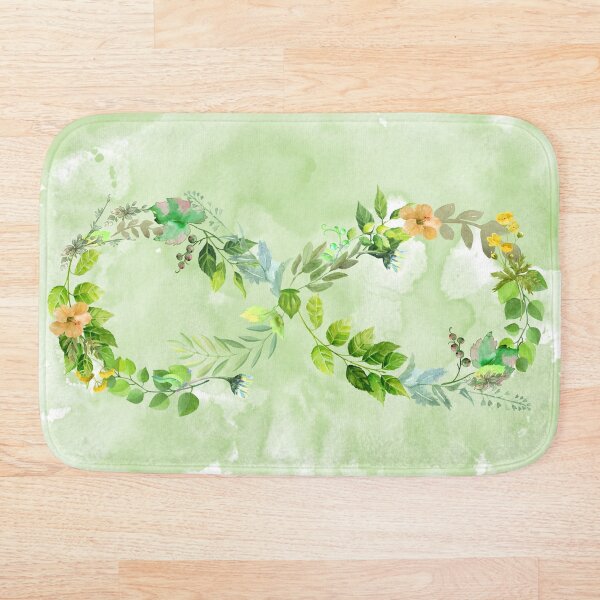 Item preview,  FLORAL INFINITY SYMBOL  ARTWORK with green watercolour background  - BY AUSTRALIAN ARTIST JANE HOLLOWAY designed and sold by Jane Holloway.