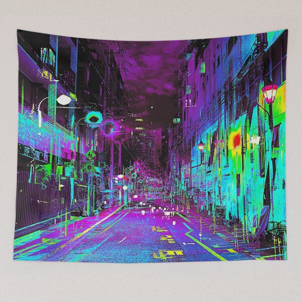 Item preview, Japanese Street, Bunkyo City, Tokyo Japan Glitch Art designed and sold by glitchhub.