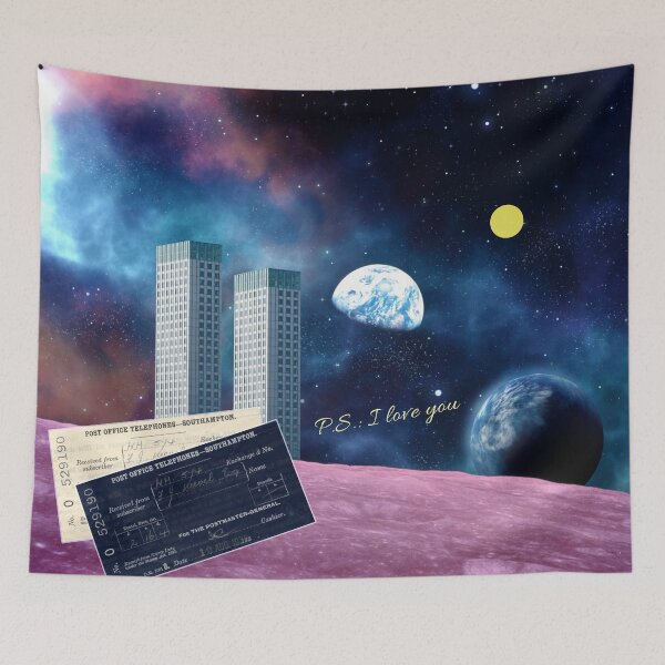 Item preview, Skyscrapers on the moon, surreal galaxy designed and sold by Mauswohn.