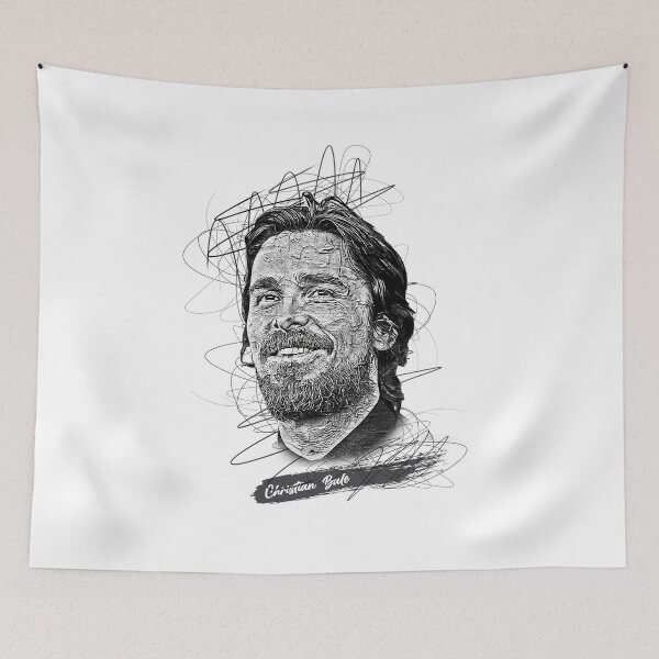 Item preview, Christian Bale Abstract Sketch Art, Christian Bale designed and sold by graphic-genie.