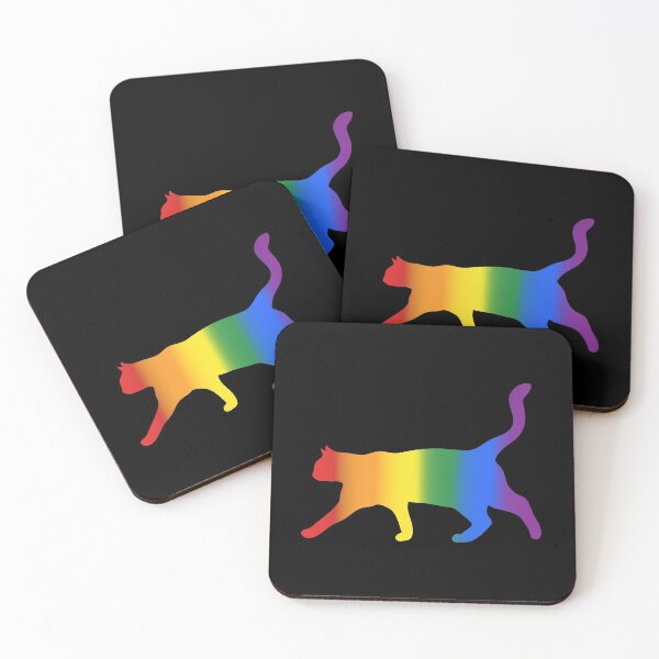 Item preview, Rainbow pride cat silhouette  designed and sold by rarebeasts.