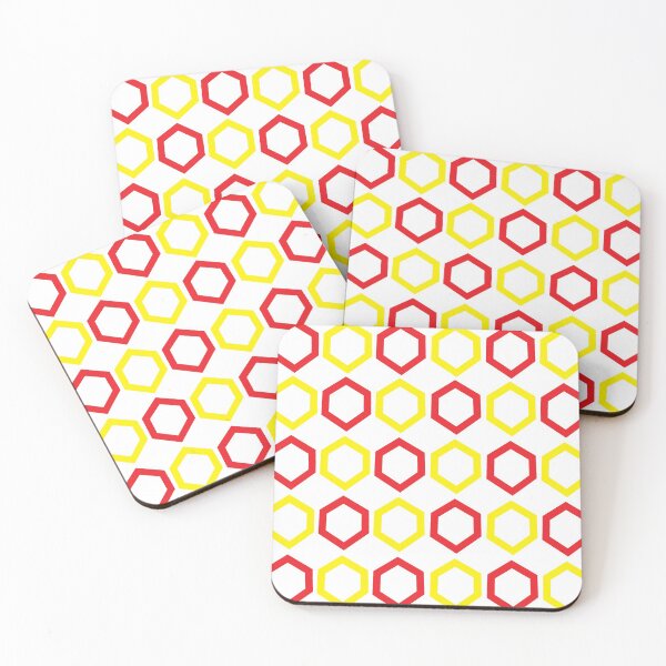 Item preview, Geometric Yellow Red Hexagon Honeycomb Pattern designed and sold by Nisha Prabhu.