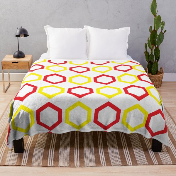 Item preview, Geometric Yellow Red Hexagon Honeycomb Pattern designed and sold by Nisha Prabhu.