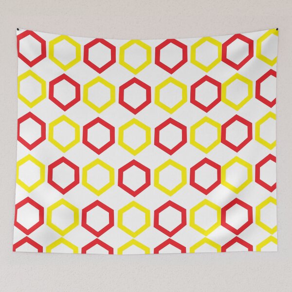 Item preview, Geometric Yellow Red Hexagon Honeycomb Pattern designed and sold by Nisha Prabhu.