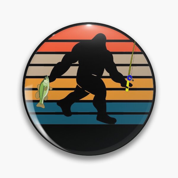 Item preview, Bigfoot Bass Fishing Retro Sunset designed and sold by tpixx.