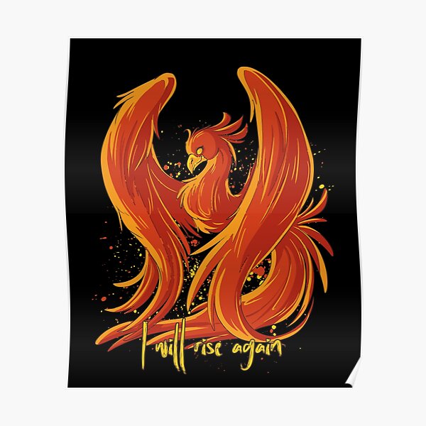 Phoenix Rising From The Ashes Wall Art Redbubble