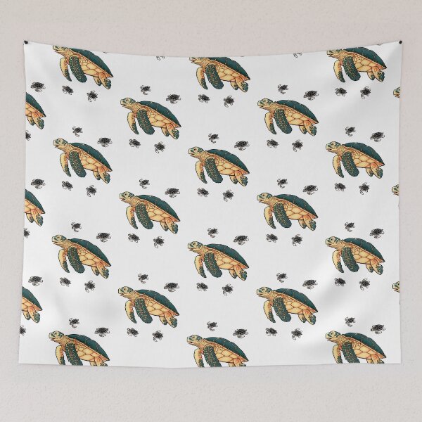 Item preview, Green Sea Turtle Swimming Artwork Drawing Illustration designed and sold by Gabrielptdedi.