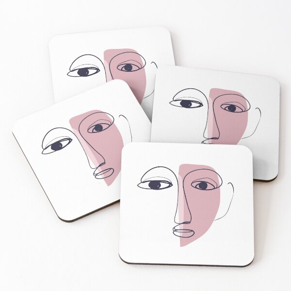 Item preview, Woman smile Face girl drawing abstract pink flower abstractface oneline onelinedrawing, designed and sold by Queengood.