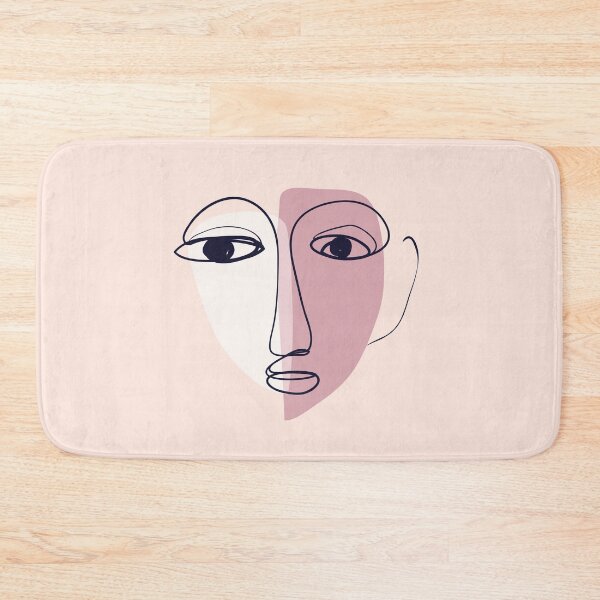 Item preview, Woman smile Face girl drawing abstract pink flower abstractface oneline onelinedrawing, designed and sold by Queengood.