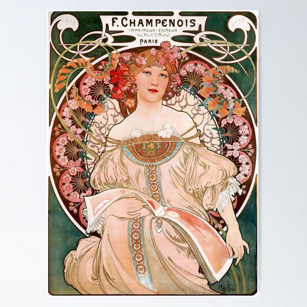 Item preview, F Champenois By Alphonse Mucha designed and sold by JDesigningMO.