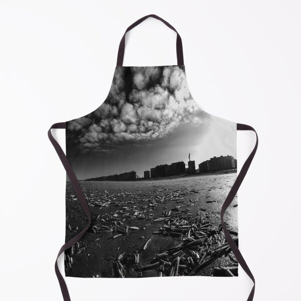 Item preview, Black & White photo of group of jackknifes on the beach designed and sold by FotoMahieu.