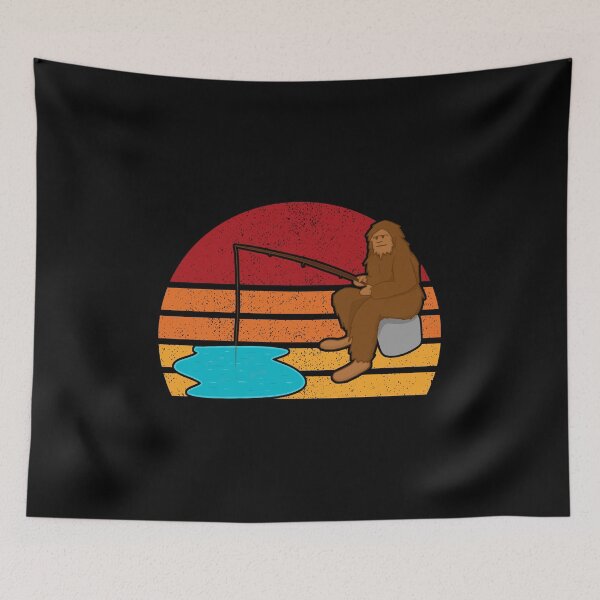 Item preview, Bigfoot Fishing Distressed Retro Sunset designed and sold by tpixx.