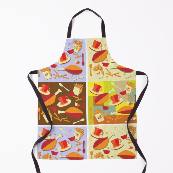 Item preview, Fast food, template, colorful blocks, depicting a chicken, potatoes, a cup. designed and sold by Svetaslavna.