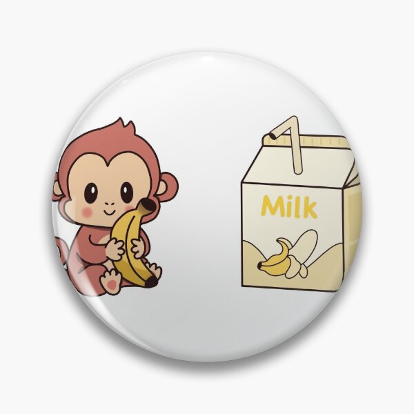 Item preview, Kawaii Banana Milk and Baby Monkey designed and sold by MadaFaCose.