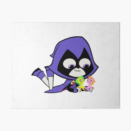 cute raven and toy Art Board Print