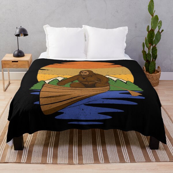 Item preview, Bigfoot In A Canoe Retro Sunset designed and sold by tpixx.