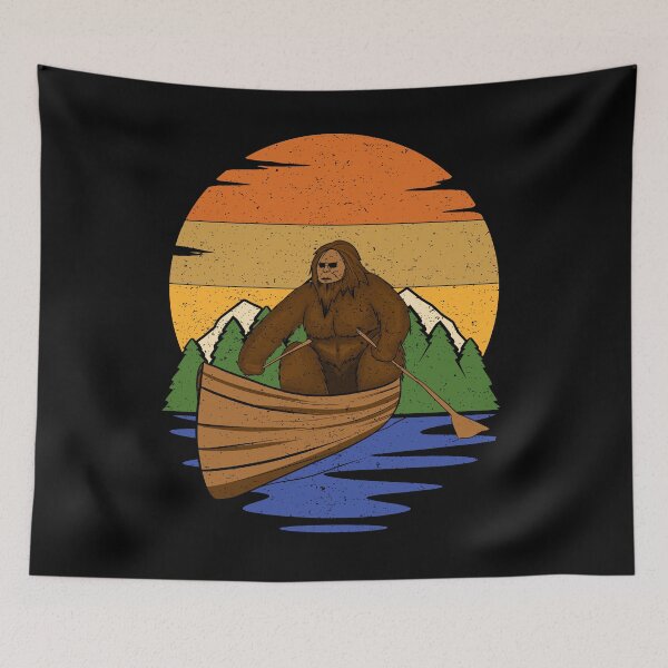 Item preview, Bigfoot In A Canoe Retro Sunset  designed and sold by tpixx.