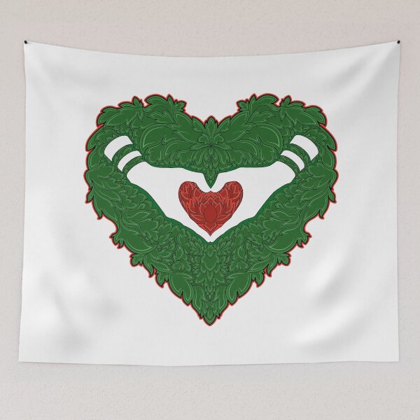 Item preview, Heart shaped hands with red lotus V2 designed and sold by Andrew Shishkin.