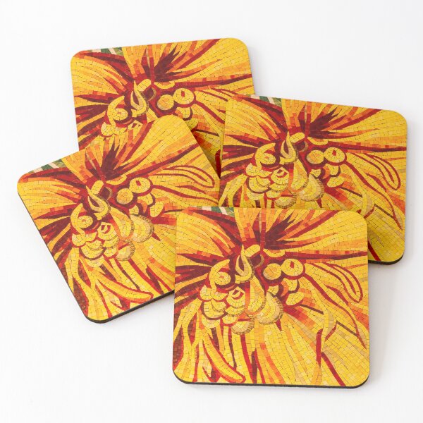 Item preview, Abstracted Floral - Mesmeric Mosaic in Bold Yellows Oranges and Reds designed and sold by Georgia Mizuleva.