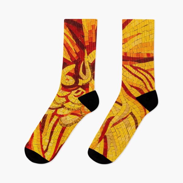 Item preview, Abstracted Floral - Mesmeric Mosaic in Bold Yellows Oranges and Reds designed and sold by Georgia Mizuleva.