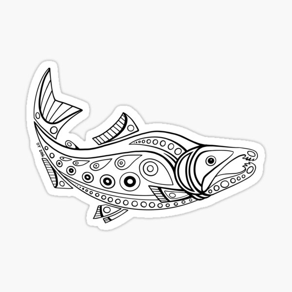 Haida Salmon Symbol Tribal Tattoo Gift Idea Mens TShirt  Spreadshirt