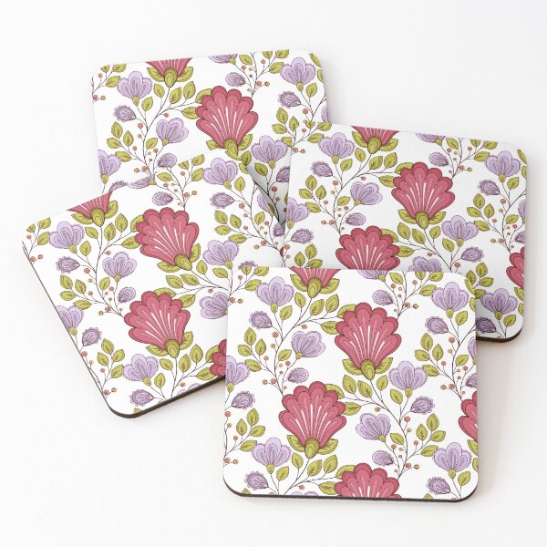 Item preview, Print with Vintage Floral Motifs on White designed and sold by lissantee.