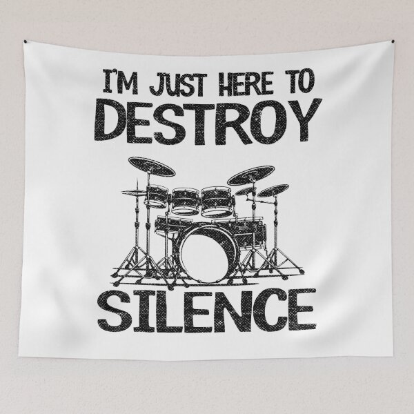 Item preview, Here To Destroy Silence Funny Drummer Gift Drums Quote designed and sold by Stronzi.