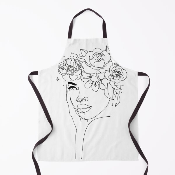 Item preview, Woman face with flowers. Line art female floral. Abstract face with crystals and flowers by one line drawing. Portrait minimalistic style. Botanical print. Nature symbol of cosmetics.  designed and sold by OneLinePrint.