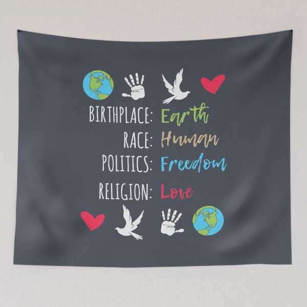 Artikelvorschau, Frieden Geburtsort Erde Rasse Menschliche Politik Religion Liebe Geschenk entworfen und verkauft von LeatherByKate.