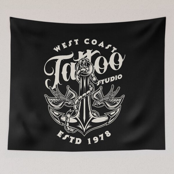 Item preview, West Coast Tattoo Studio, Anchor and Bird Tattoo Design designed and sold by Proverbial Wisdom Design.